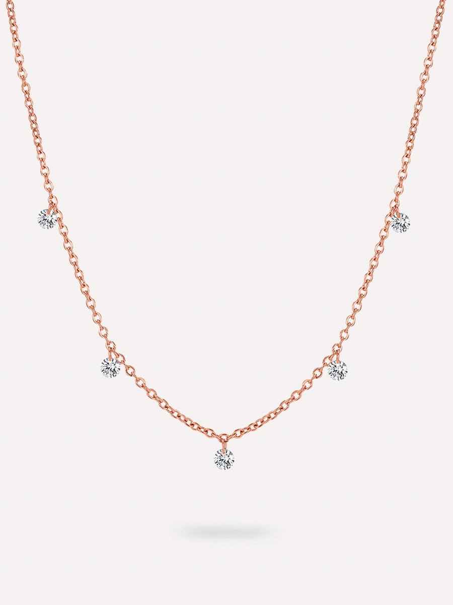 Sparkling Drop Kette Rosegold