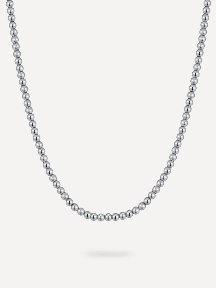 Bead Ball Kette Silber