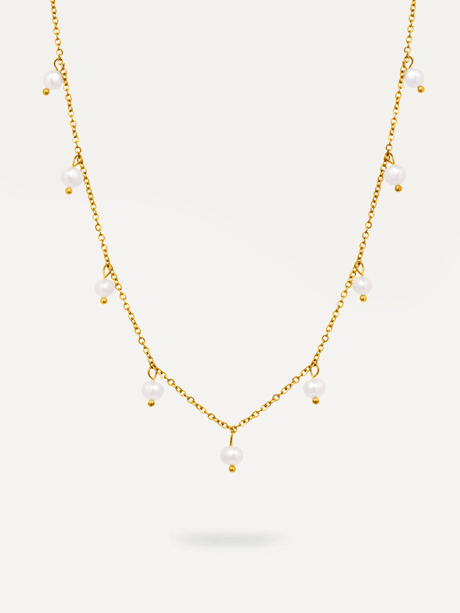Pearl Drop Kette Gold