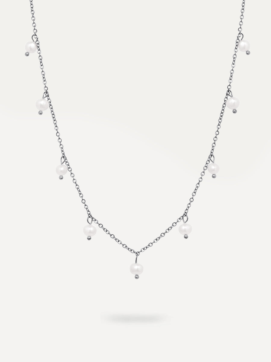 Pearl Drop Kette Silber