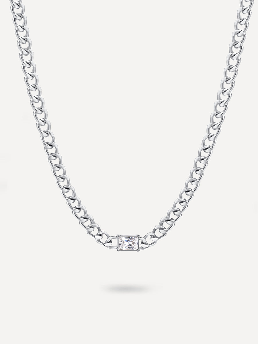 Center Stone Kette Silber
