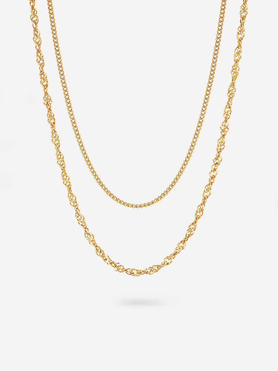 Straight n Twist Kette Gold