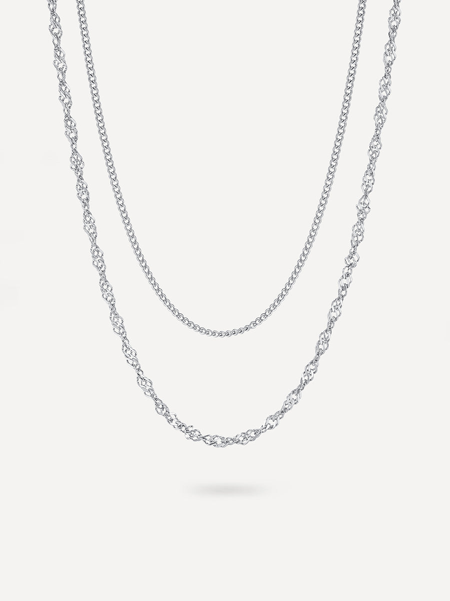 Straight n Twist Kette Silber