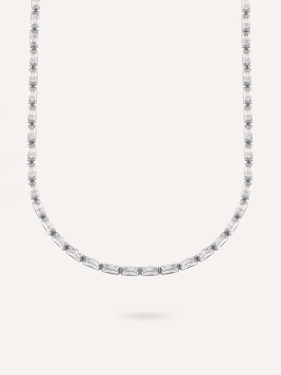 Rectangle Shining Kette Silber