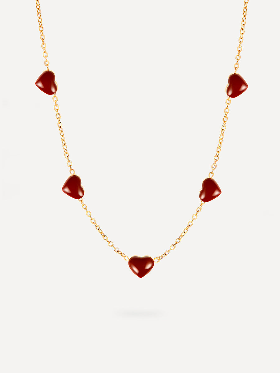 Red heart Kette Gold