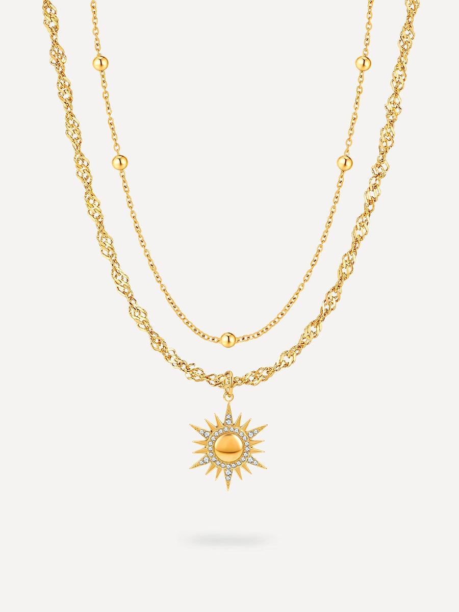 Cluster Glitter Kette Gold