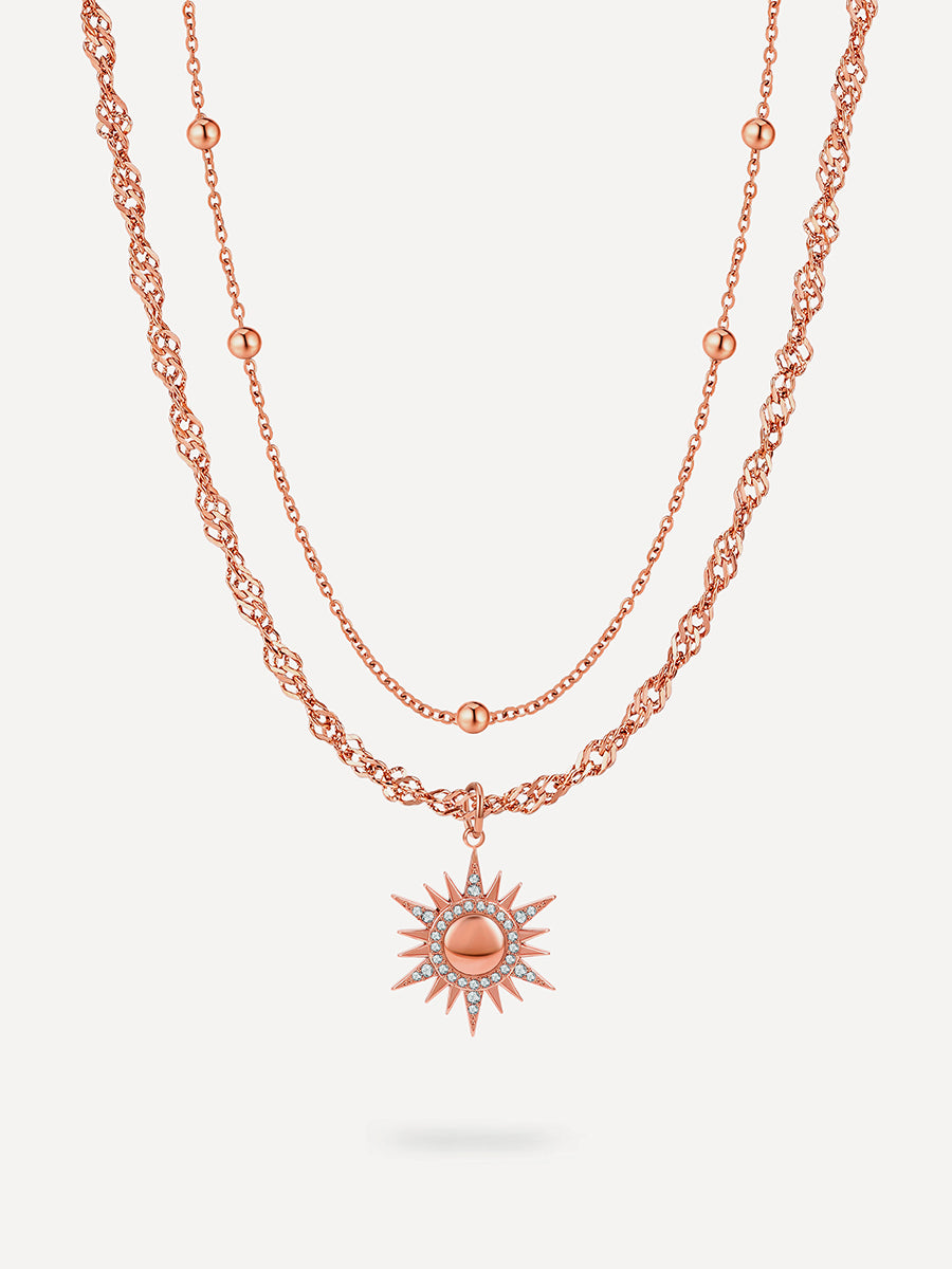 Cluster Glitter Kette Rosegold
