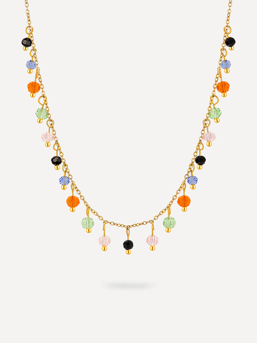 Bunt Stone Kette Gold