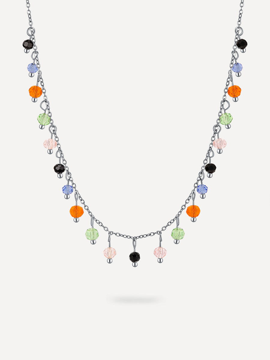 Bunt Stone Kette Silber