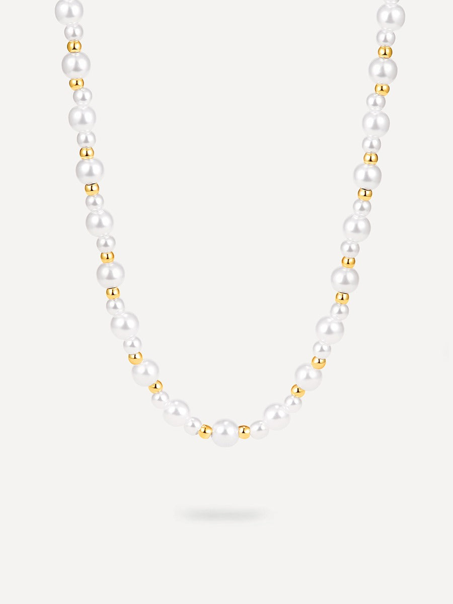 Beaded Pearl Kette Gold