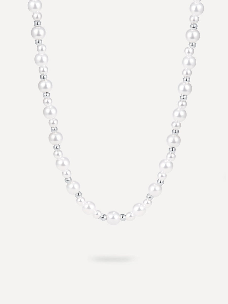 Beaded Pearl Kette Silber