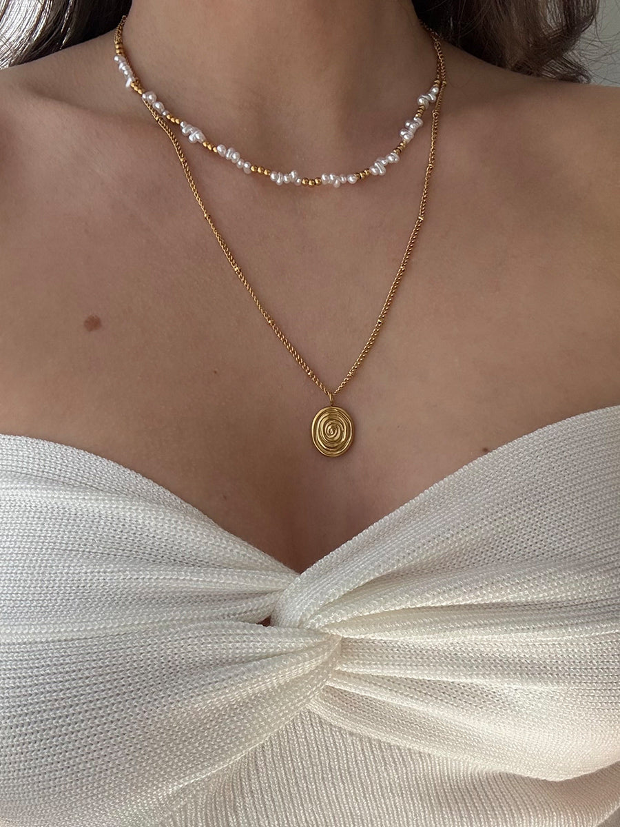 Pearlescent Swirl Necklace