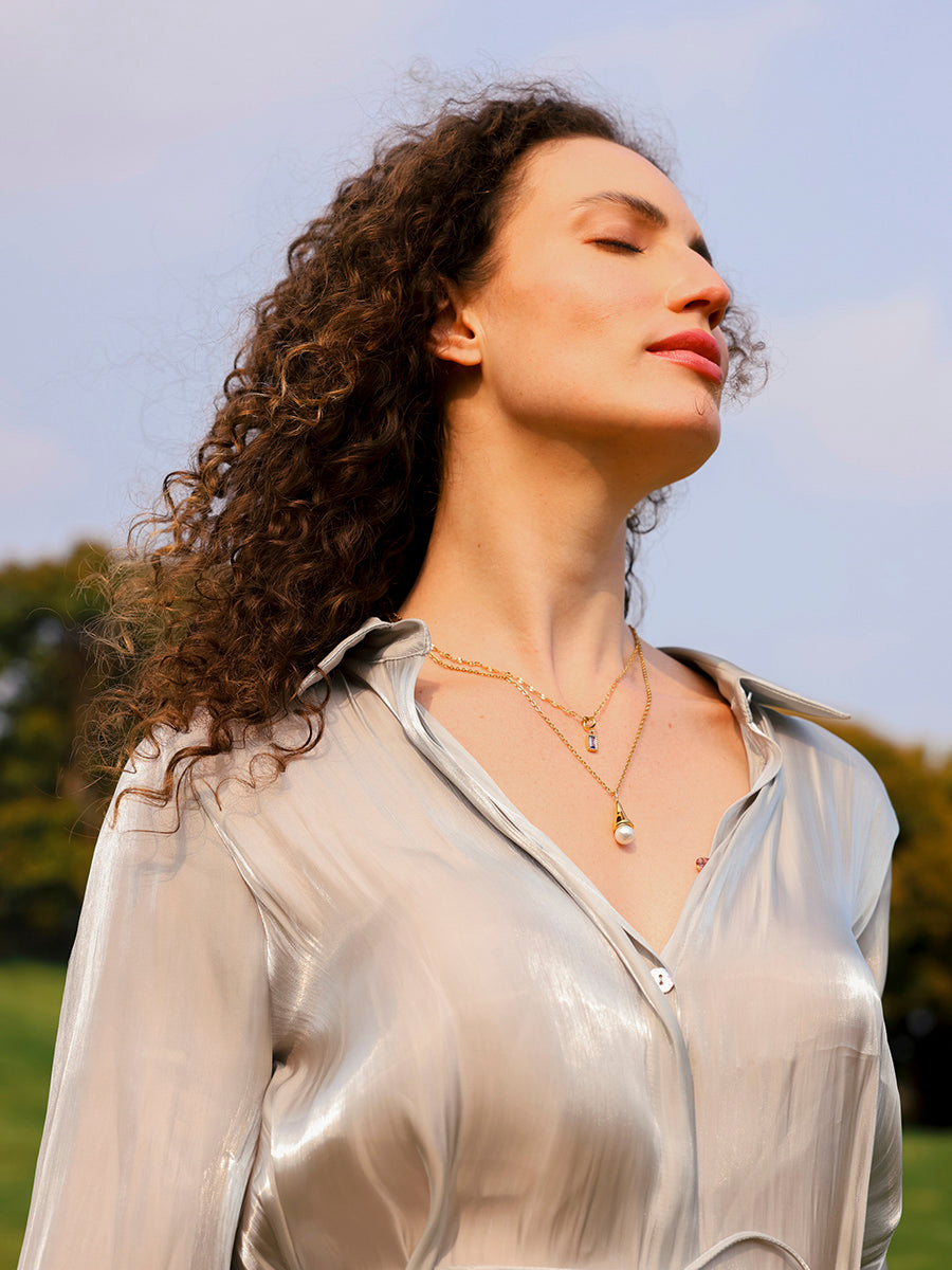 Pearlescent Drop Necklace
