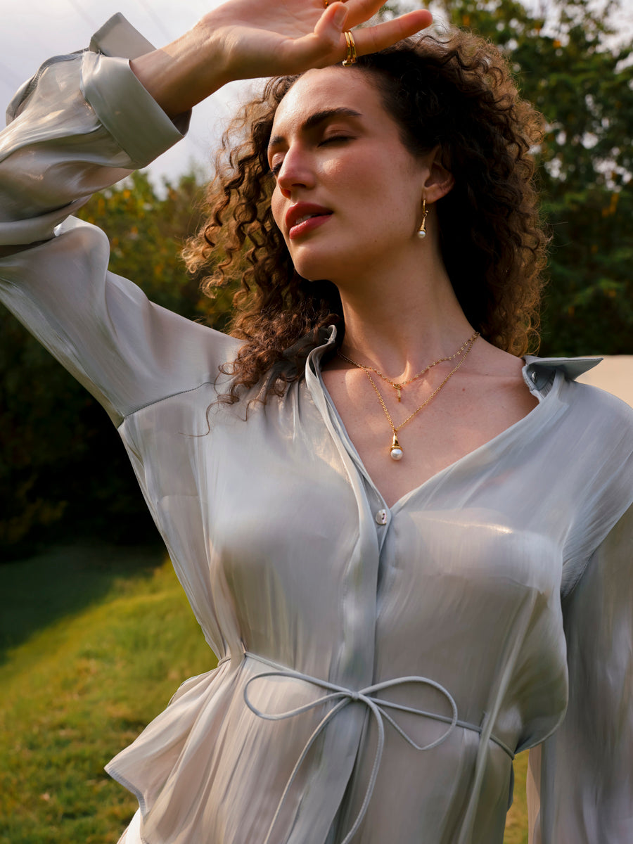 Pearlescent Drop Necklace
