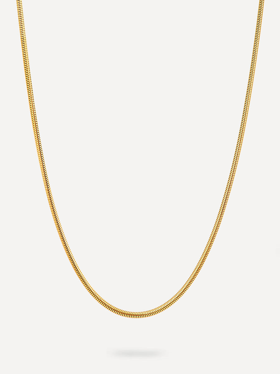 Round Sleek Long Kette Gold