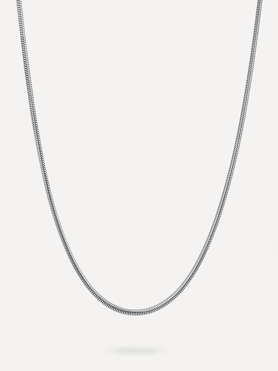 Round Sleek Long Kette Silber