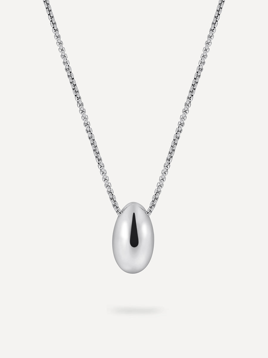Modern Bean Kette Silber