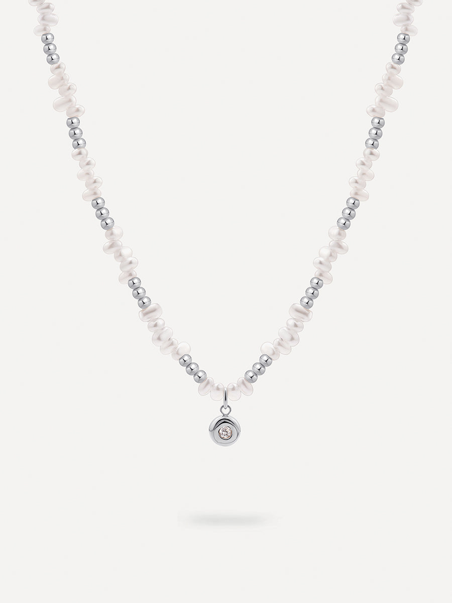 Pearlescent Flow Kette Silber