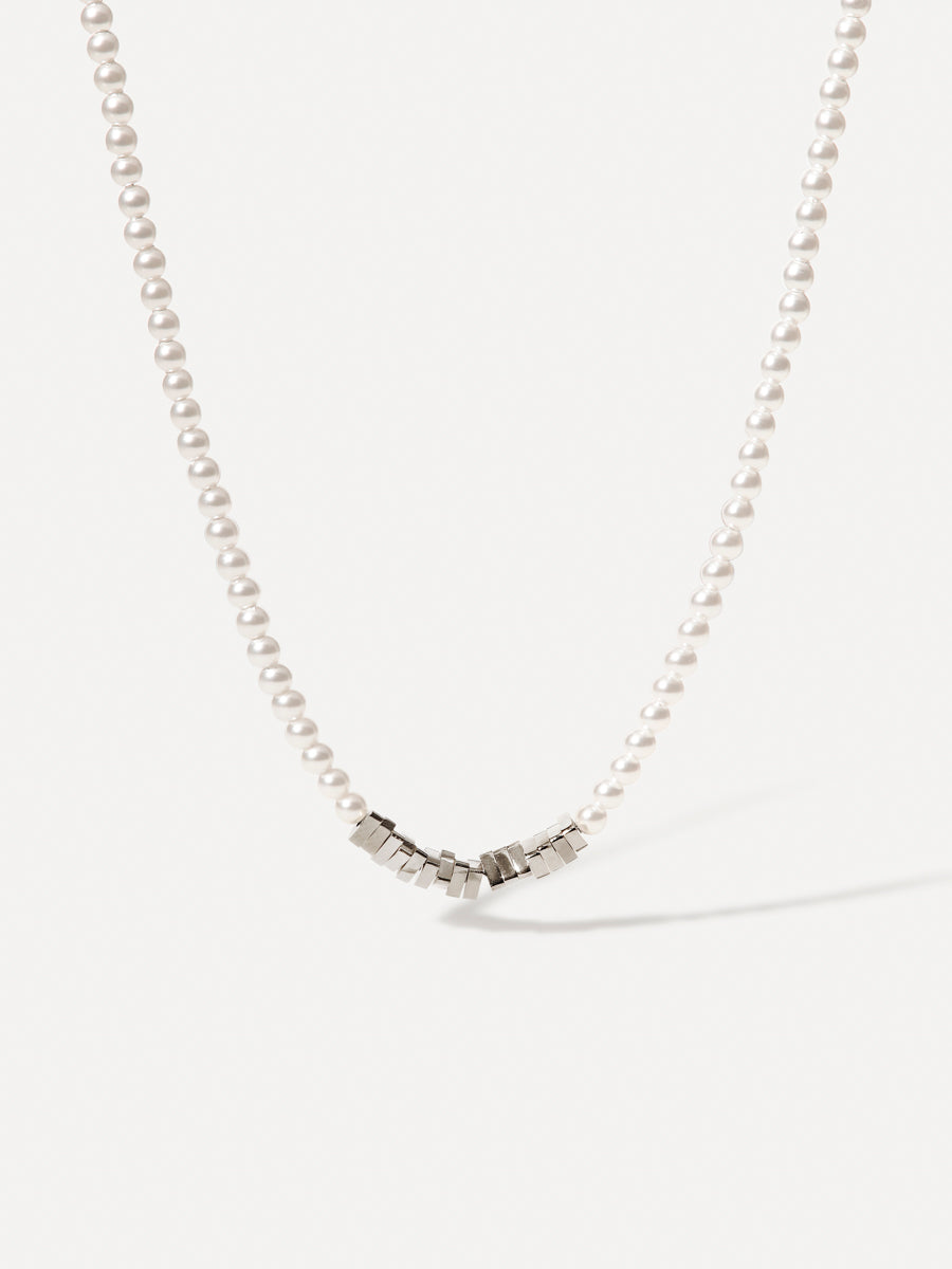 Fragments Pearl Kette Silber