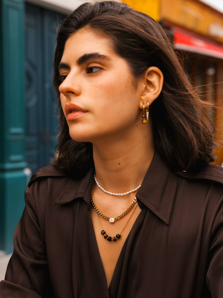 Modern Tiger's Eye Kette