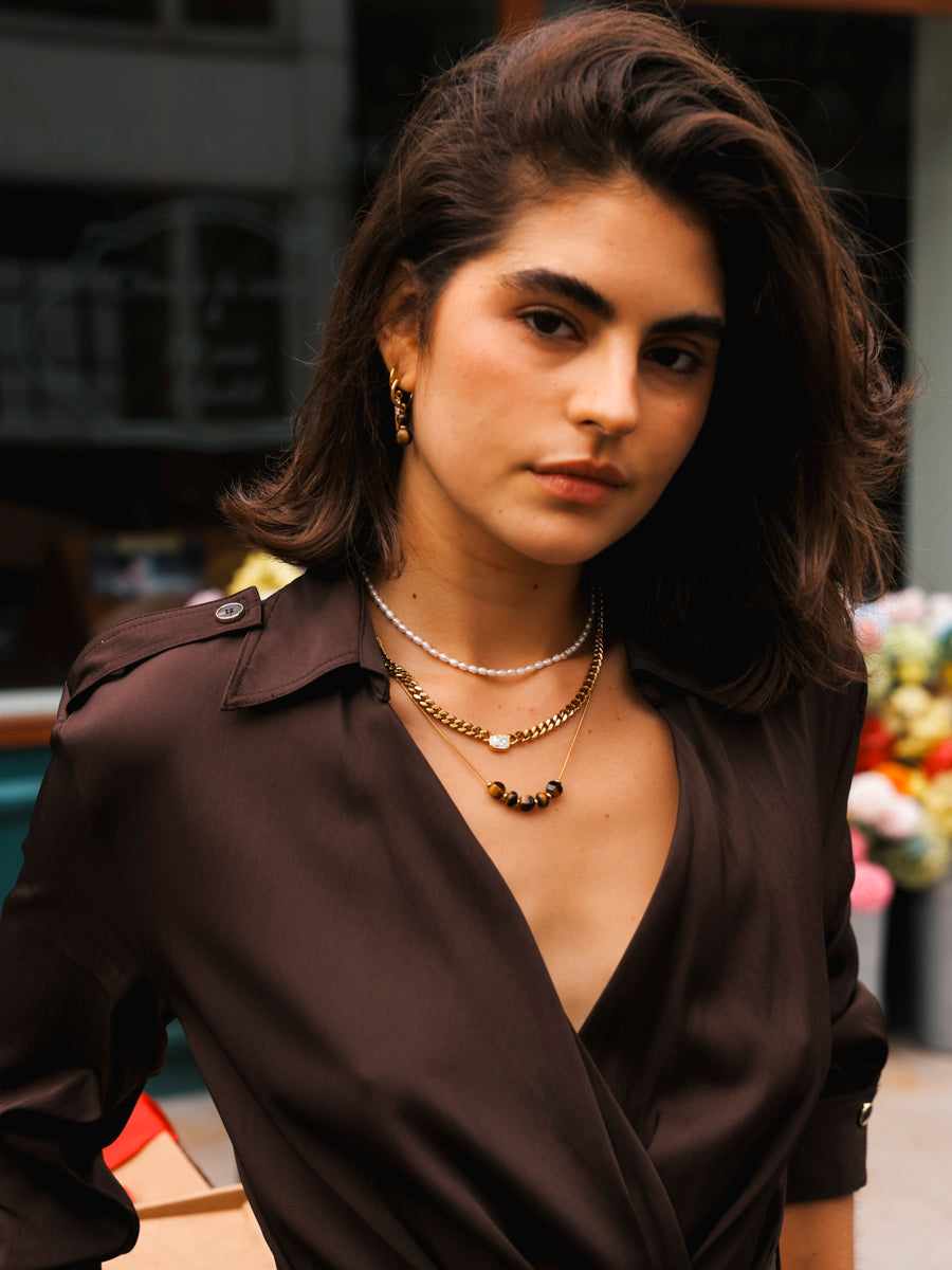 Modern Tiger's Eye Kette