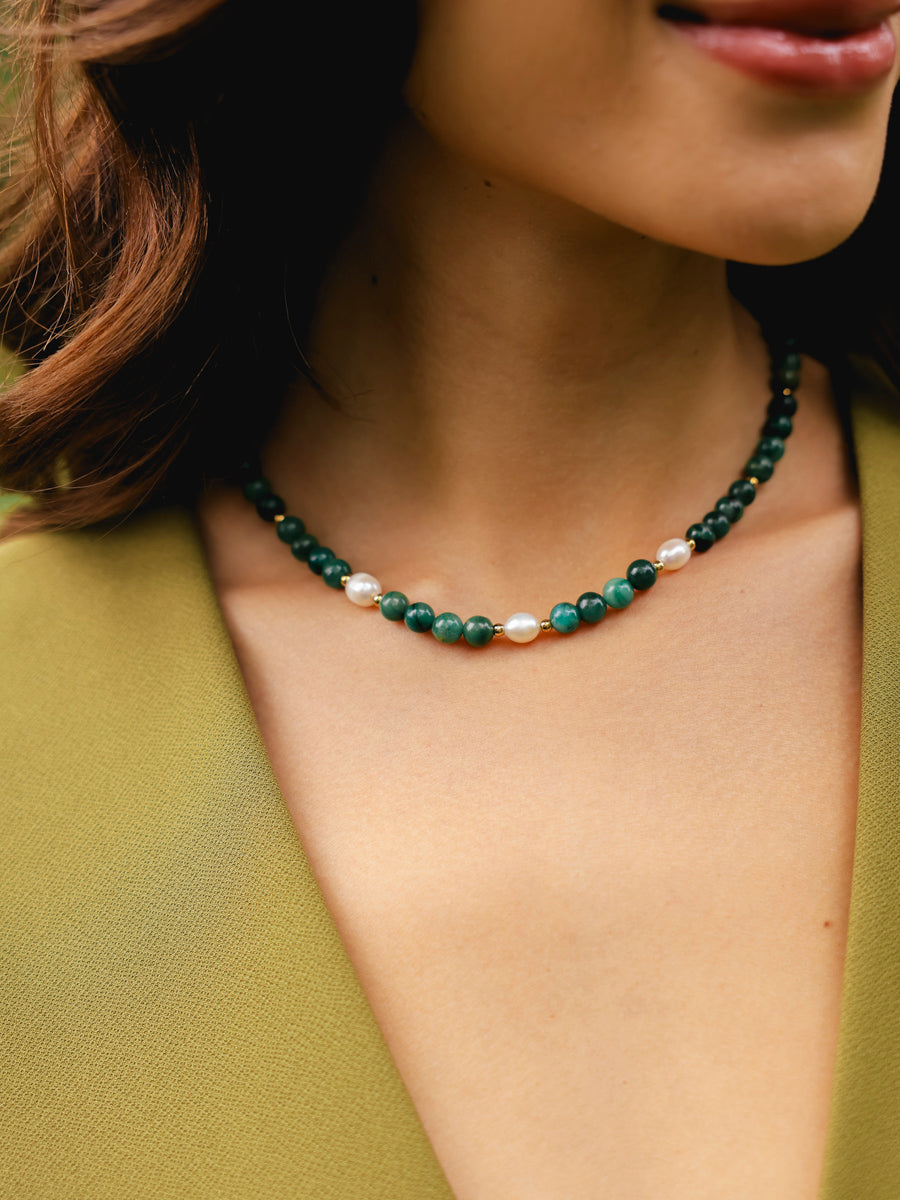 Dawn Pearl Green Kette