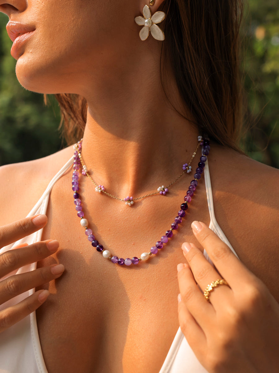 Dawn Pearl Purple Kette ICRUSH