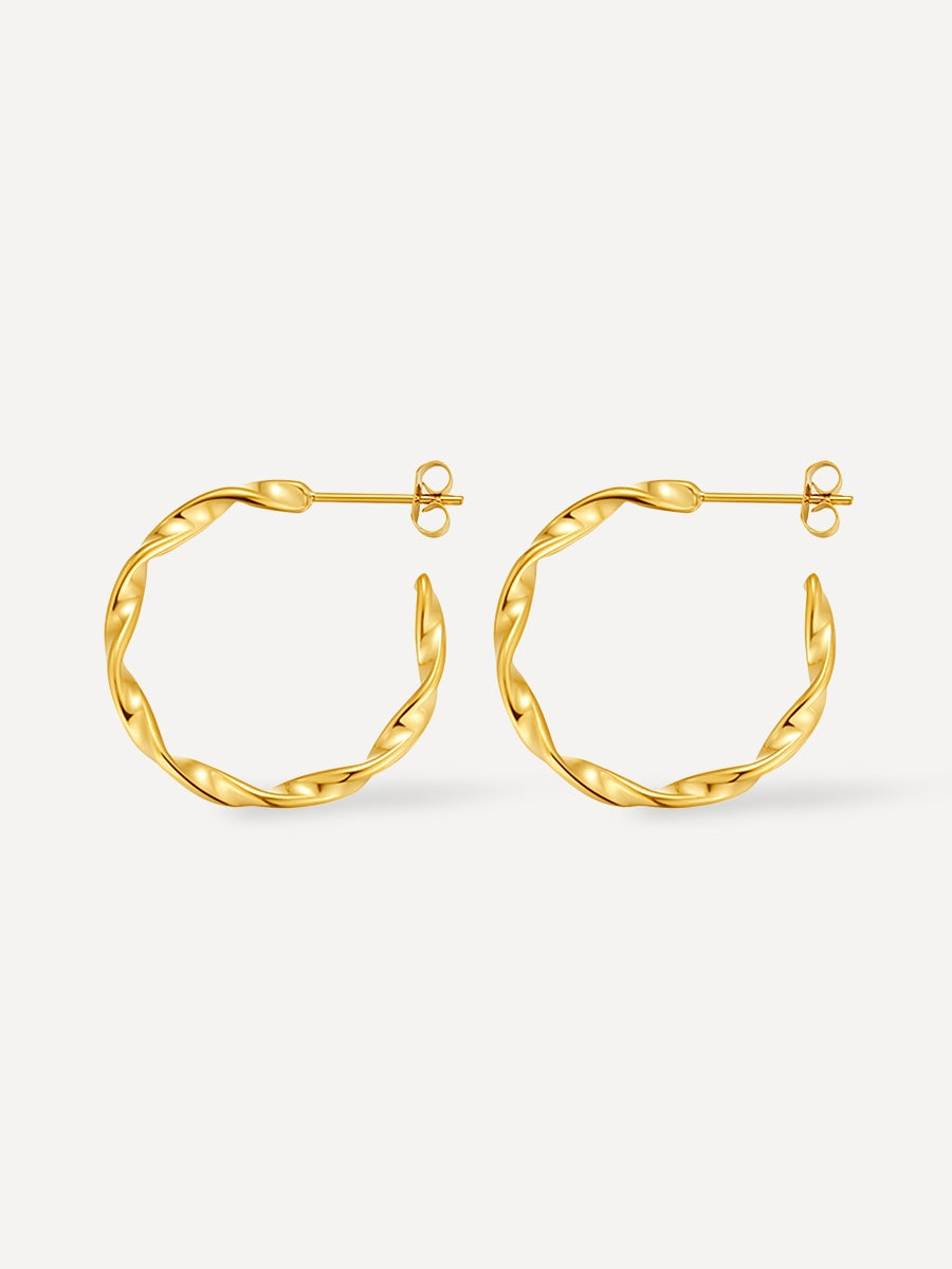 Twisted Hoop Ohrringe - Gold