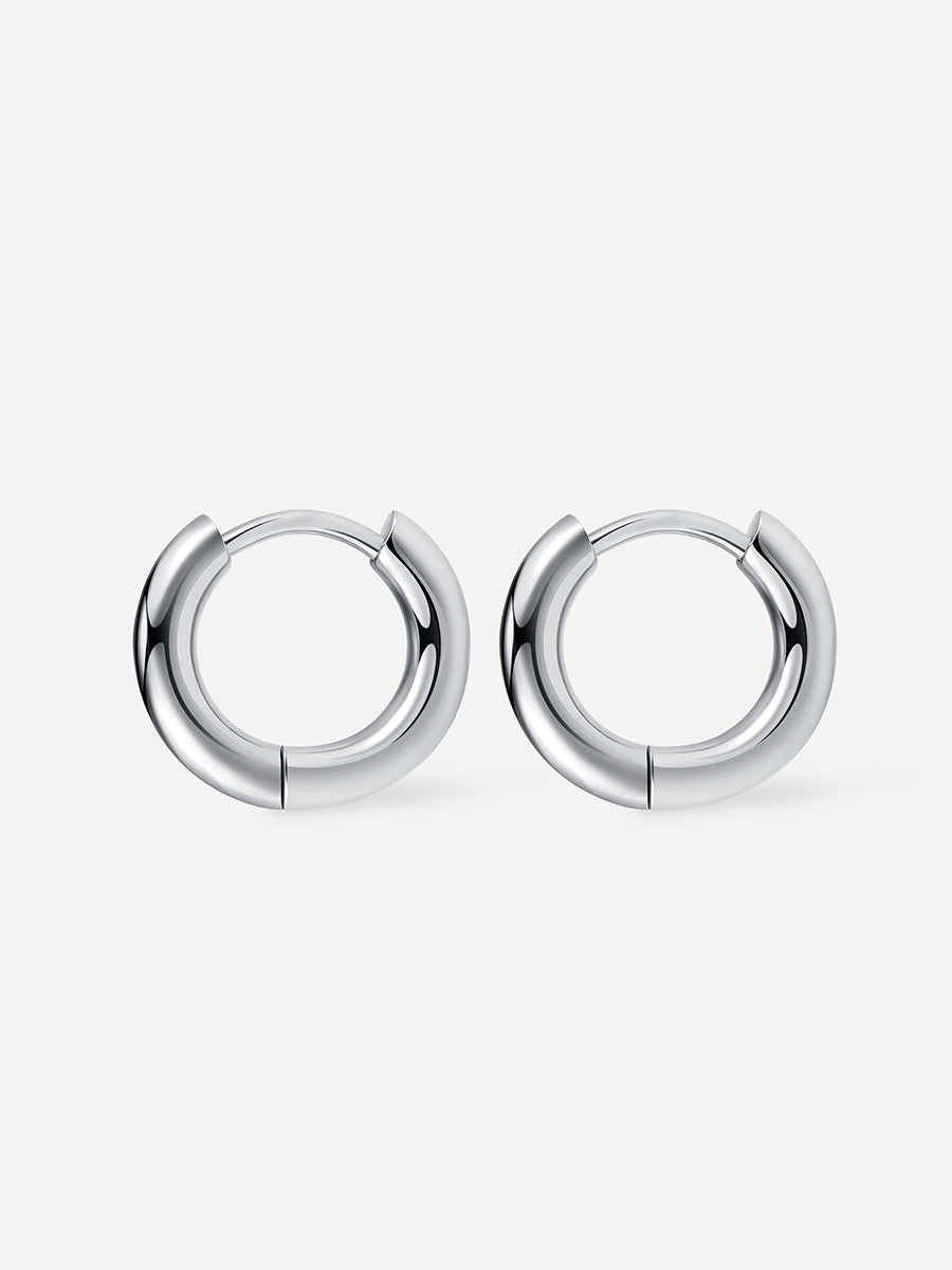 SMOOTH HOOP SMALL OHRRINGE SILBER