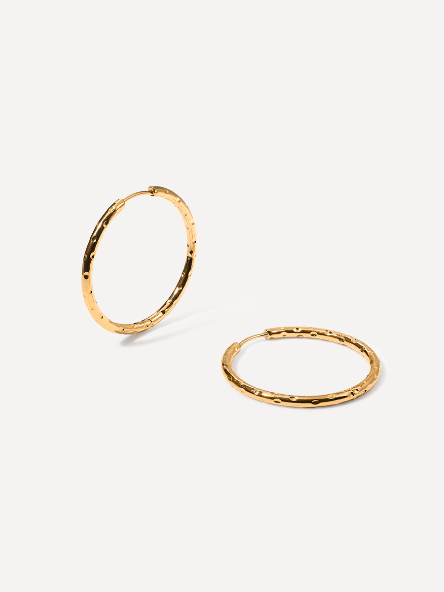 35MM TEXTURED HOOPS LARGE OHRRINGE ICRUSH
