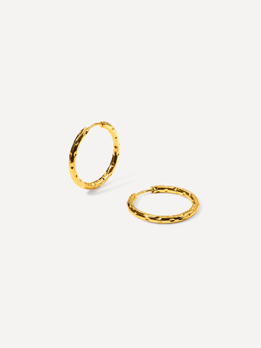 25MM TEXTURED HOOPS MEDIUM OHRRINGE