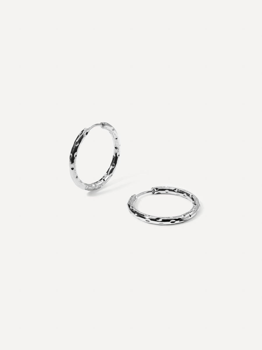 25MM TEXTURED HOOPS MEDIUM EARRINGS