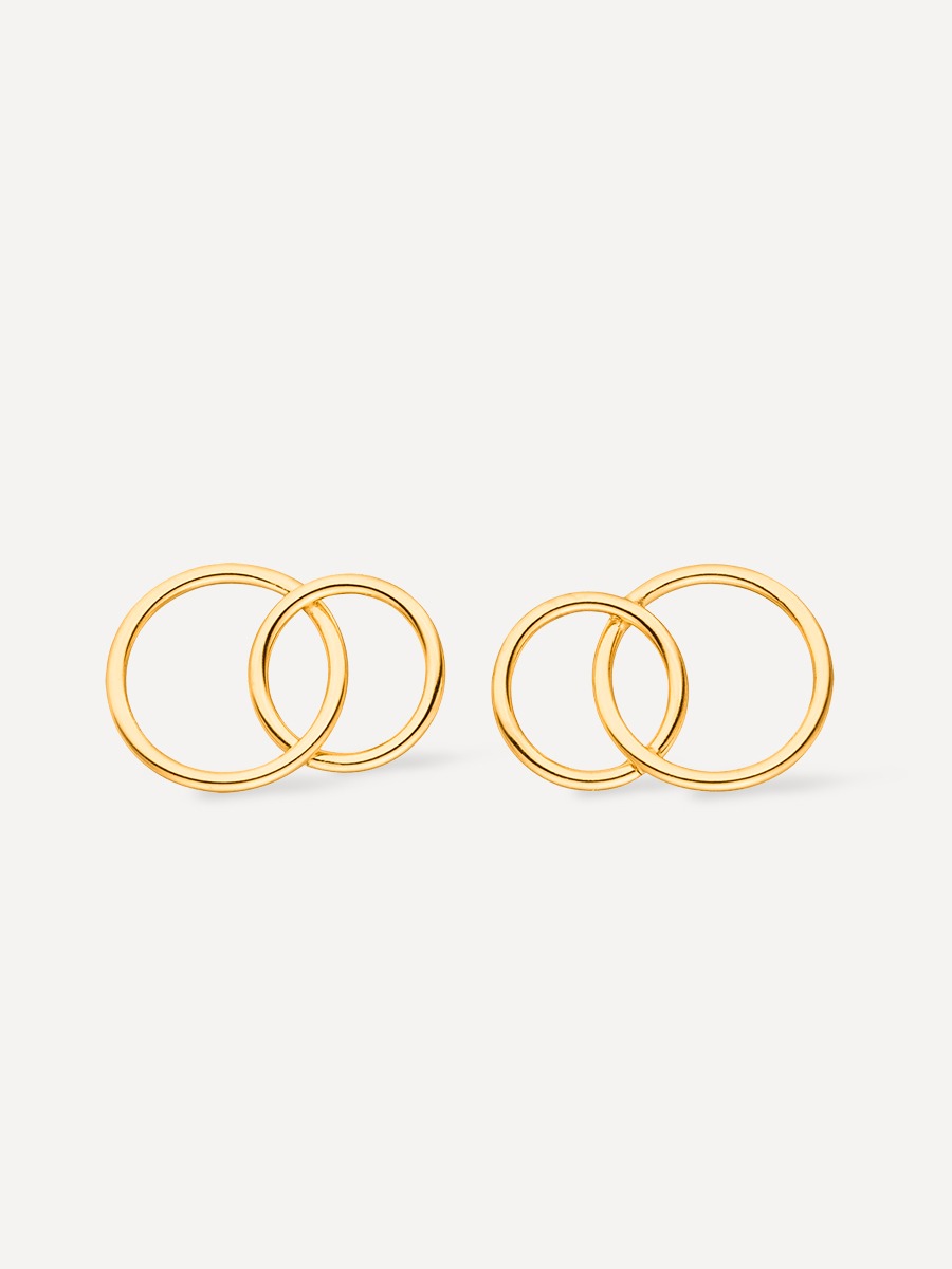 Round and Round Ohrstecker Gold