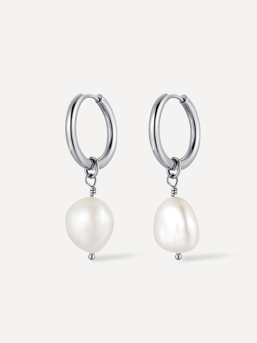 Modern Pearl OHRRINGE Silber