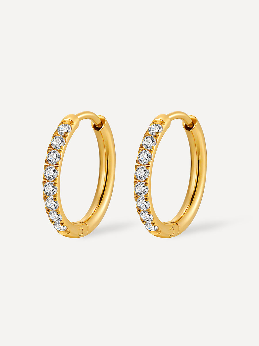 16mm CRYSTALIZED SHINE HOOP Ohrringe Gold