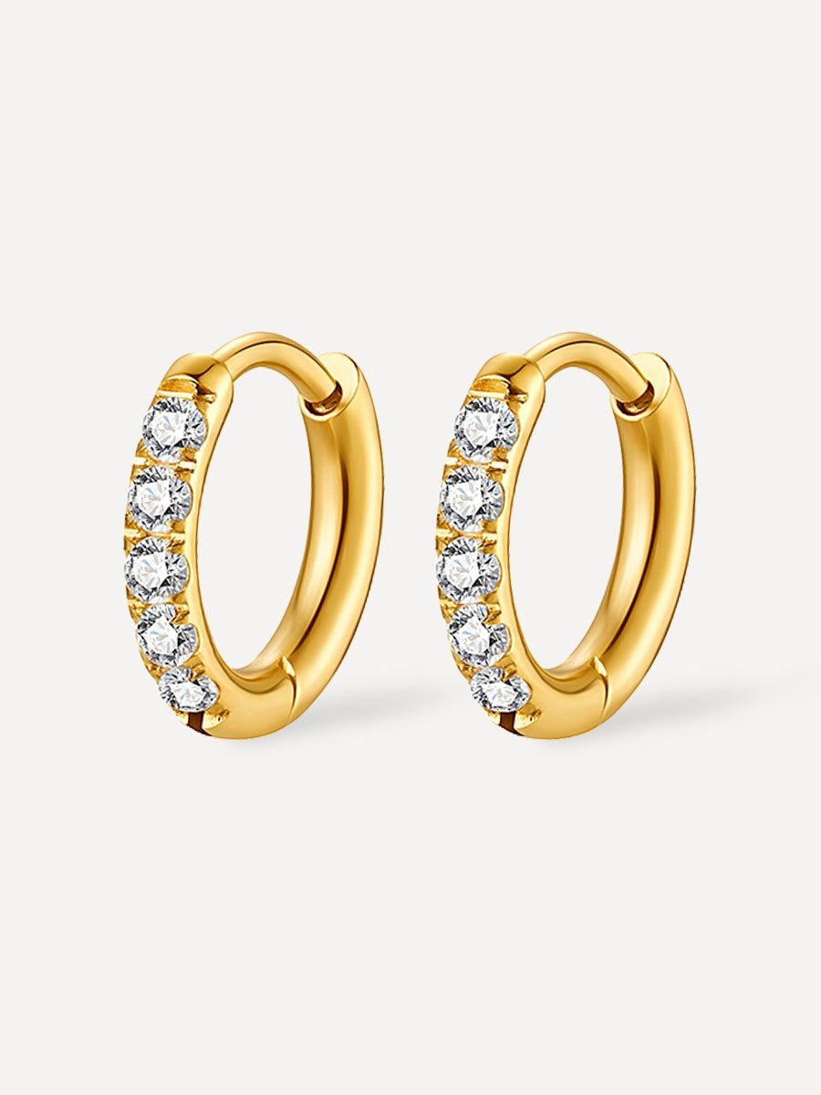 12mm CRYSTALIZED SHINE HOOP SMALL Ohrringe Gold