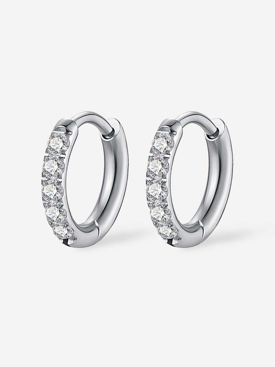 12mm CRYSTALIZED SHINE HOOP SMALL Ohrringe Silber