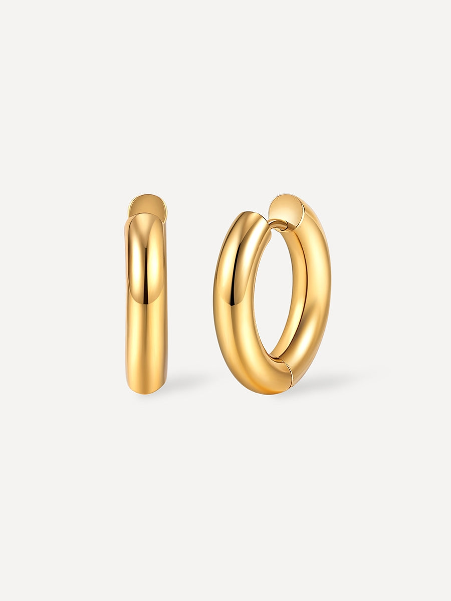 Smooth Hoop Regular Ohrringe  Gold
