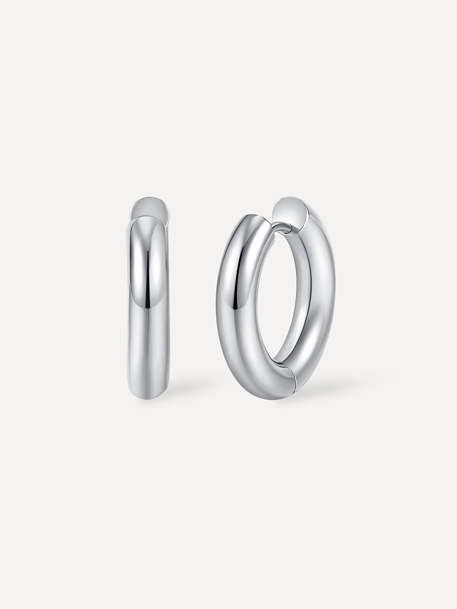 Smooth Hoop Regular Ohrringe Silber