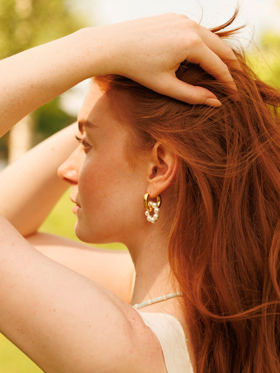 Pearl Hoop Earrings