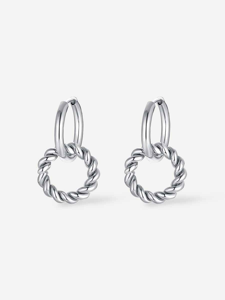 Twirl Hoop Ohrringe Silber