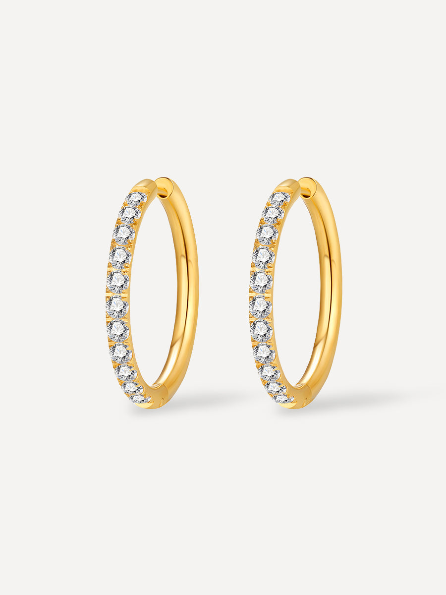 CRYSTALIZED SHINE HOOP LARGE Ohrringe Gold