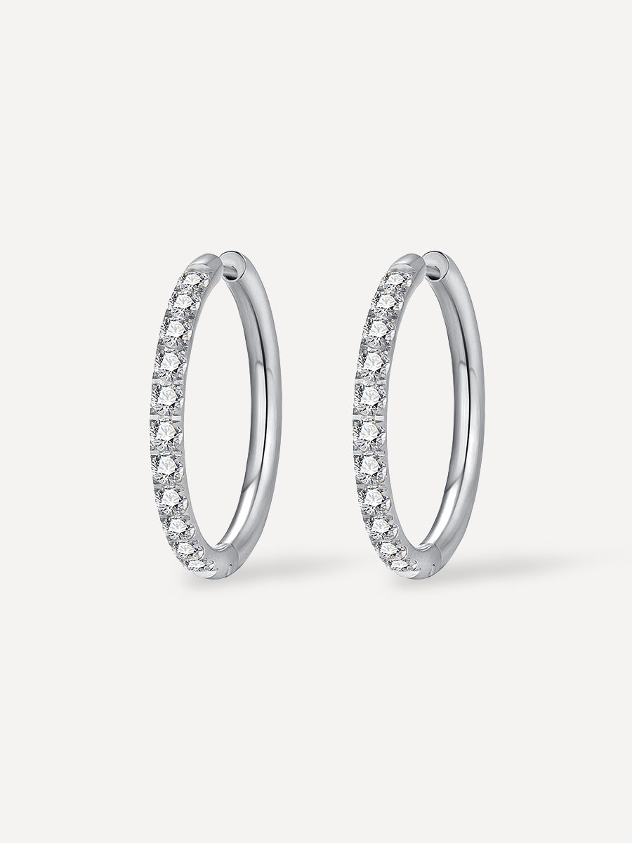 CRYSTALIZED SHINE HOOP LARGE Ohrringe Silber