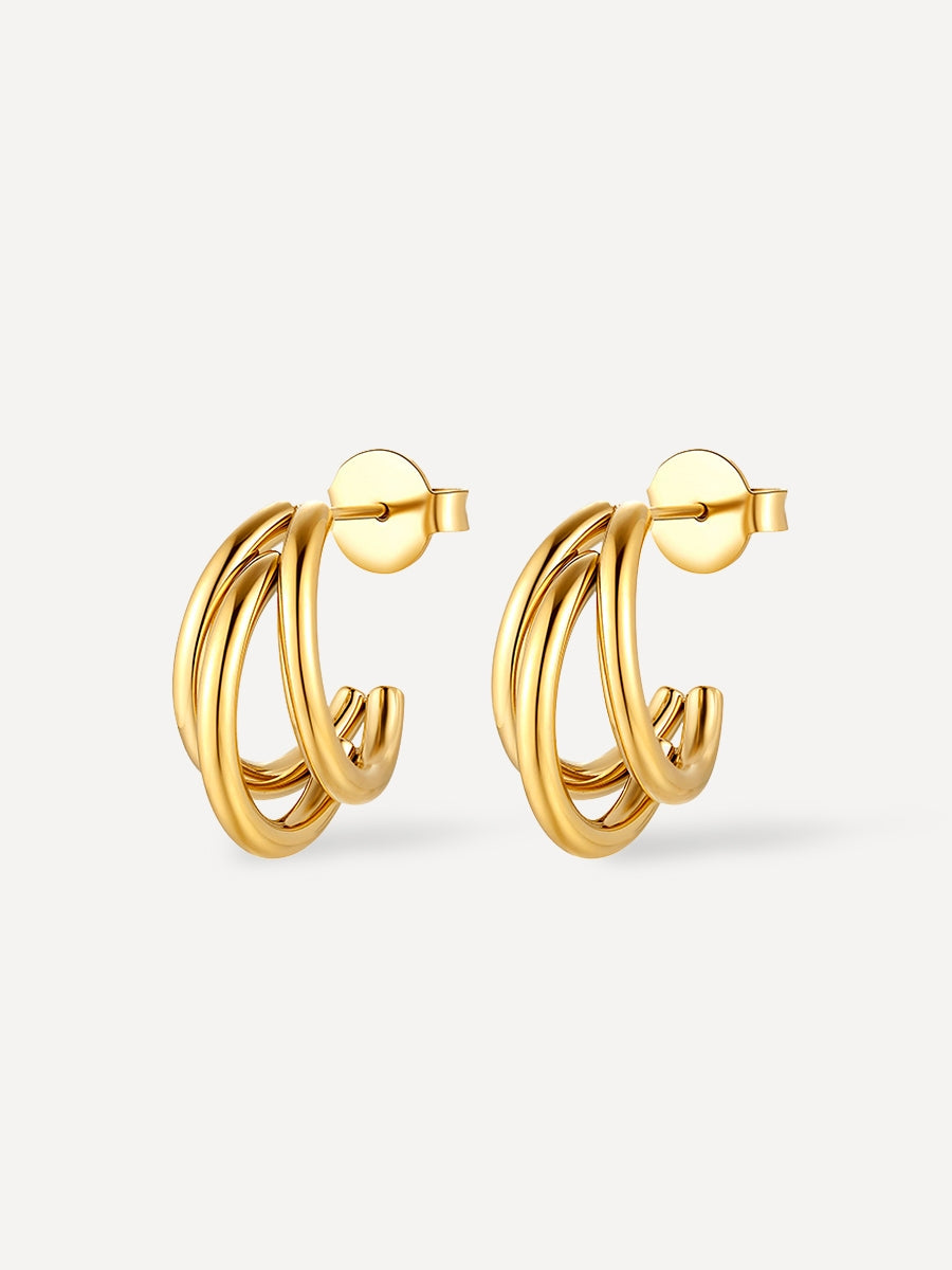 HANGING TRIO Mini Ohrringe Gold