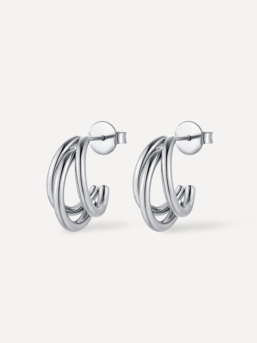 HANGING TRIO Mini Ohrringe Silber