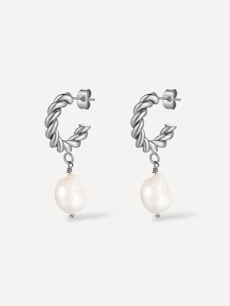 TWIRL Pearl Ohrringe Silber