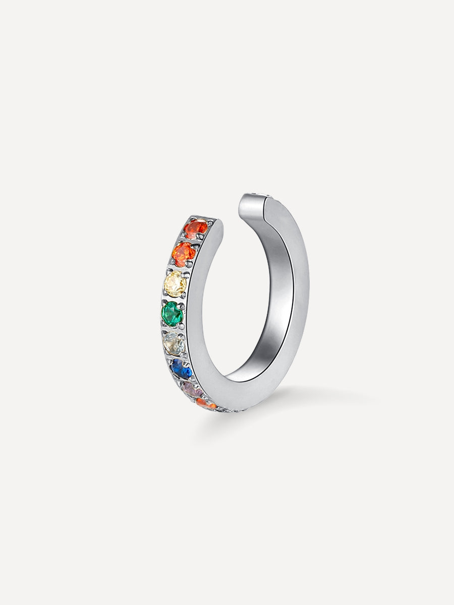 Rainbow Shine Earcuff Silber