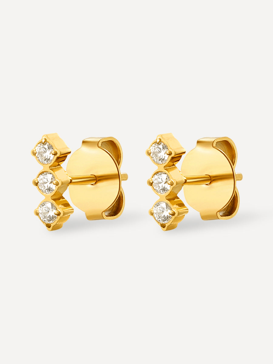 Trio flicker Ohrringe Gold