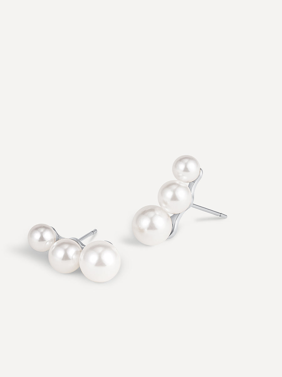 Trio Pearl Ohrringe Silber