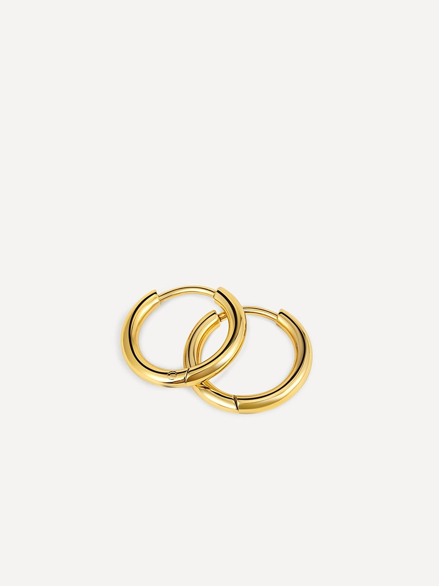 14mm SLIM HOOP Small Ohrringe Gold